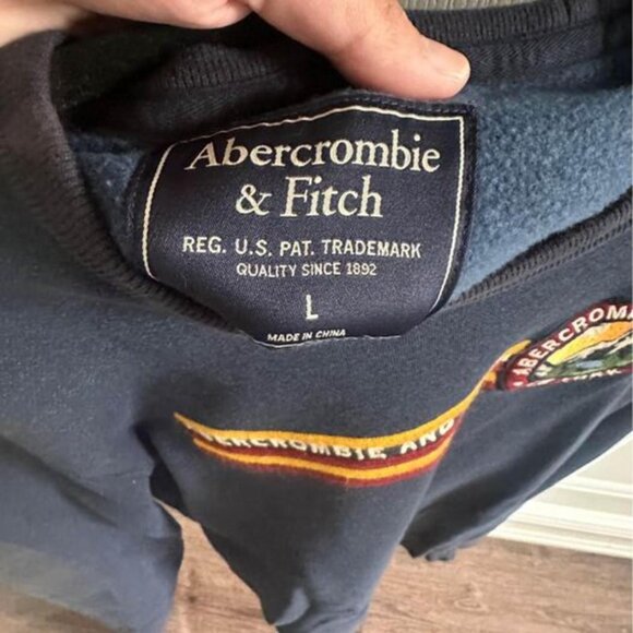 Abercrombie & Fitch Crewneck Sweatshirt Sz Large Pullover New York Mountains - Picture 2 of 4